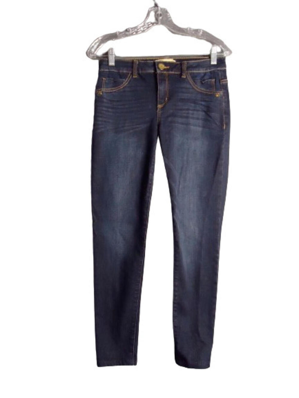 Democracy Dark Wash Jeggings Mid Rise Stretch Womens Size 6 Faux Front Pockets